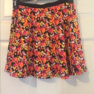 BRIGHT Floral Skater Skirt!